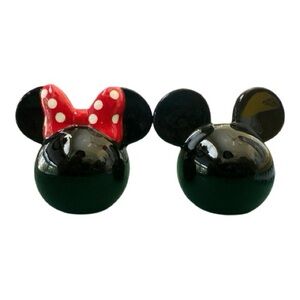 Disney Mickey and Minnie Mouse Black and Red Figurines